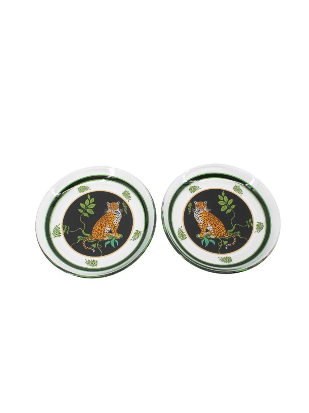 Lynn Chase Jaguar Jungle Pair 2 Sitting 94653 Clear Glass